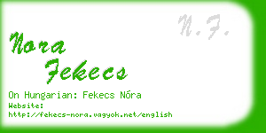 nora fekecs business card